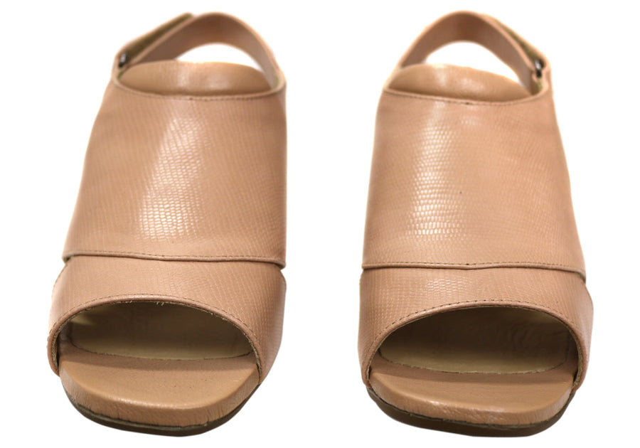 Opananken Joice Womens Comfortable Brazilian Mid Heel Leather Sandals