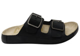 ECCO Cozmo Mens Comfortable Nubuck Leather Slides Sandals