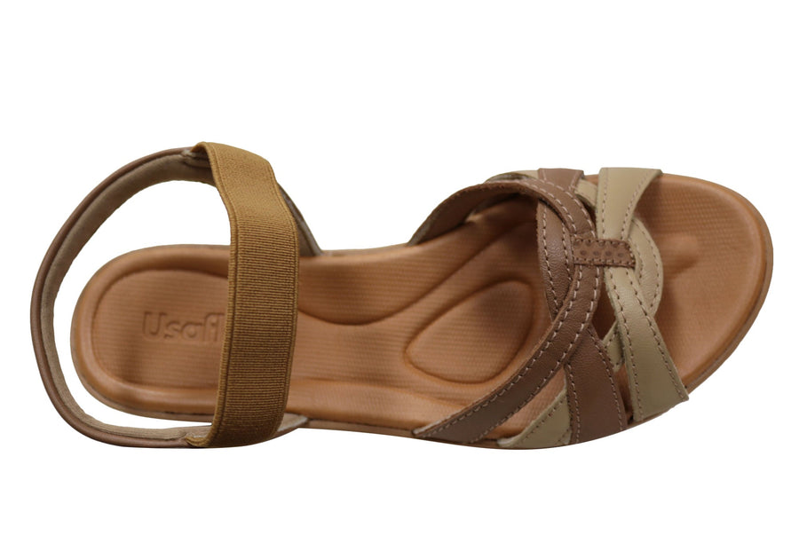 Usaflex Marjorie Womens Comfortable Leather Sandals Made In Brazil