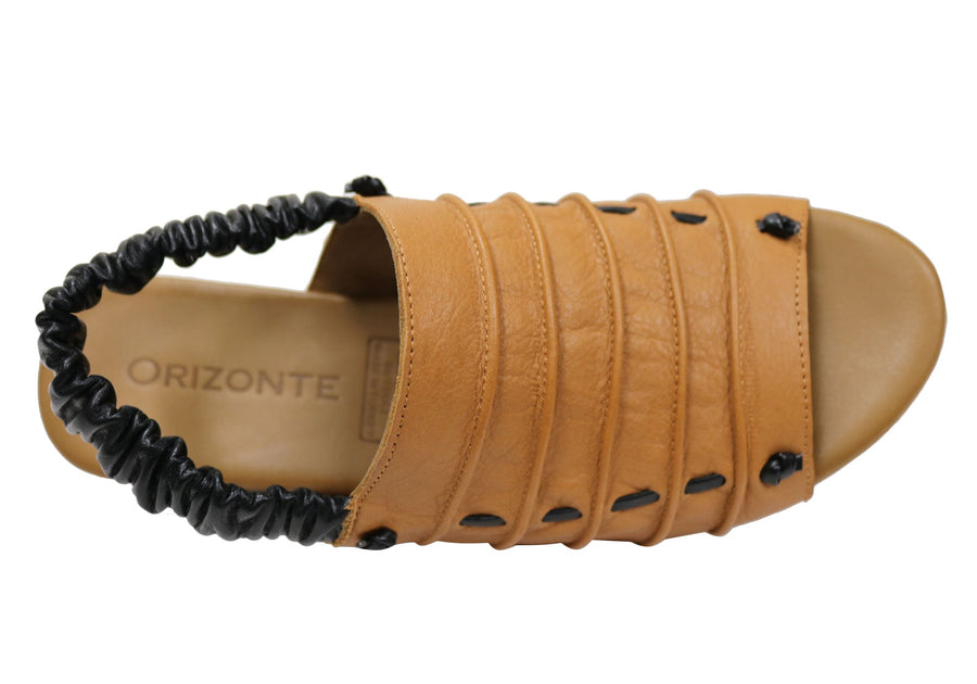 Orizonte Jara Womens European Leather Low Heel Comfortable Sandals
