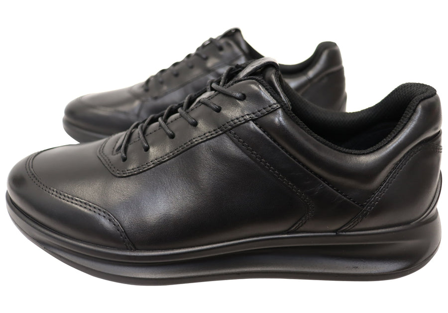ECCO Mens Comfortable Leather Aquet Sneakers Shoes