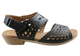Orizonte Kelvy Womens European Comfortable Leather Low Heel Sandals