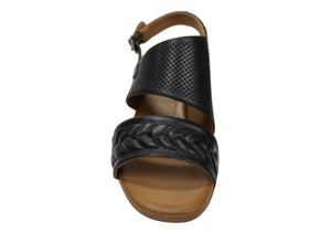 Orizonte Mindi Womens European Leather Mid Heel Comfortable Sandals