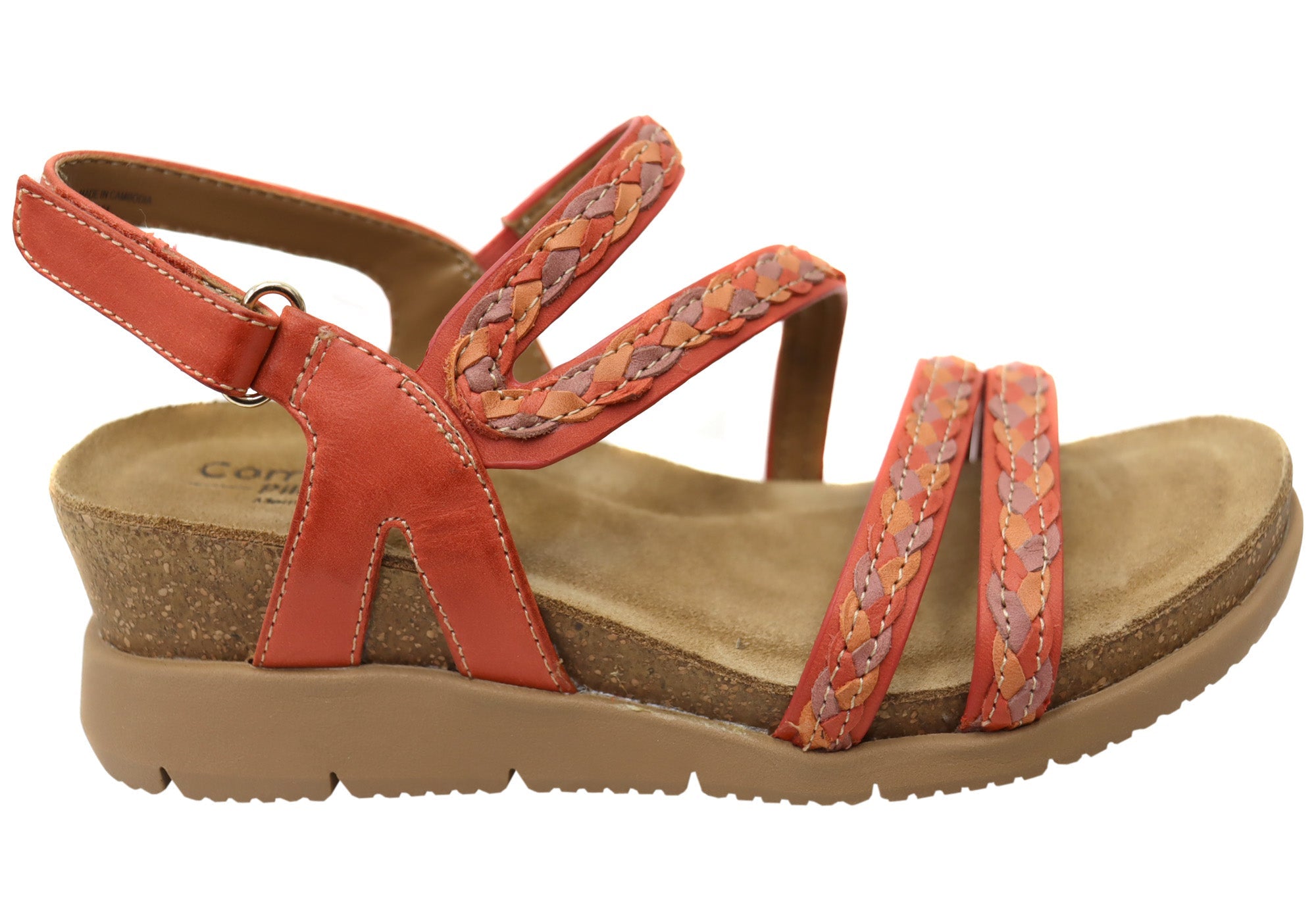 Comfortiva Silvia Womens Comfort Footbed Wide Fit Leather Sandals