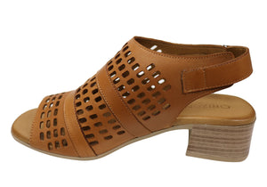 Orizonte Jazela Womens European Leather Low Heel Comfortable Sandals