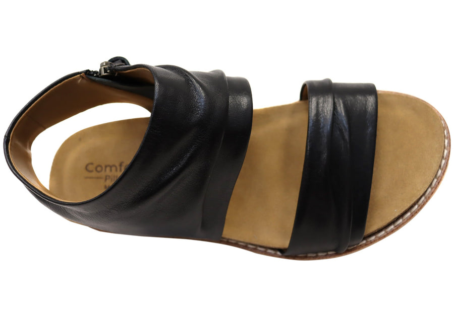 Comfortiva Gale Womens Comfort Footbed Wide Fit Leather Sandals