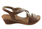 Usaflex Amboree Womens Comfort Leather Wedge Sandals Made In Brazil