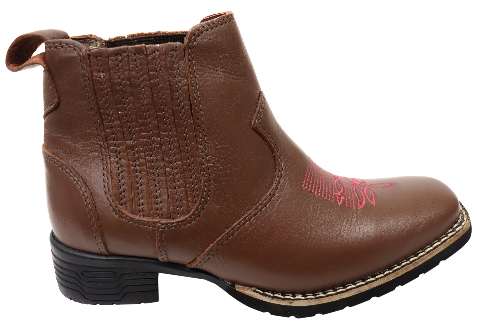 D Milton Ellie Womens Leather Western Cowboy Chelsea Ankle Boots