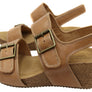 Comfortiva Erlina Womens Comfort Footbed Wide Leather Wedge Sandals