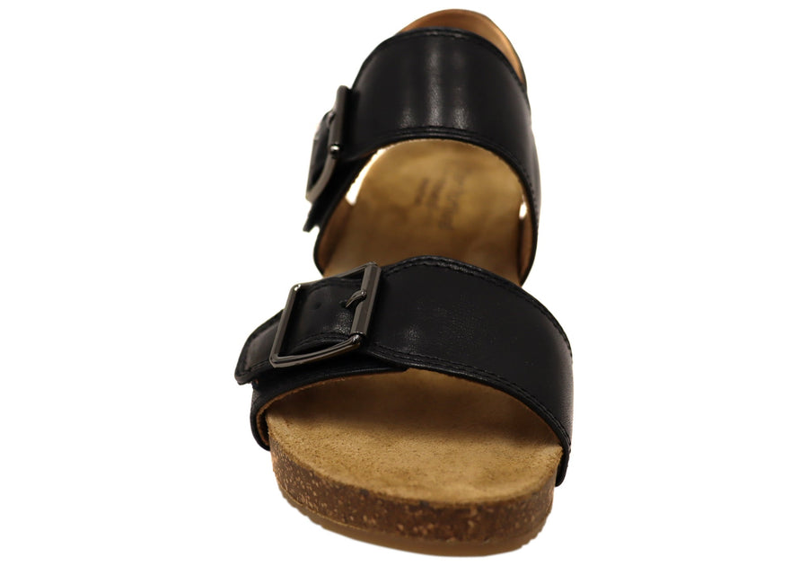 Comfortiva Erlina Womens Comfort Footbed Wide Leather Wedge Sandals