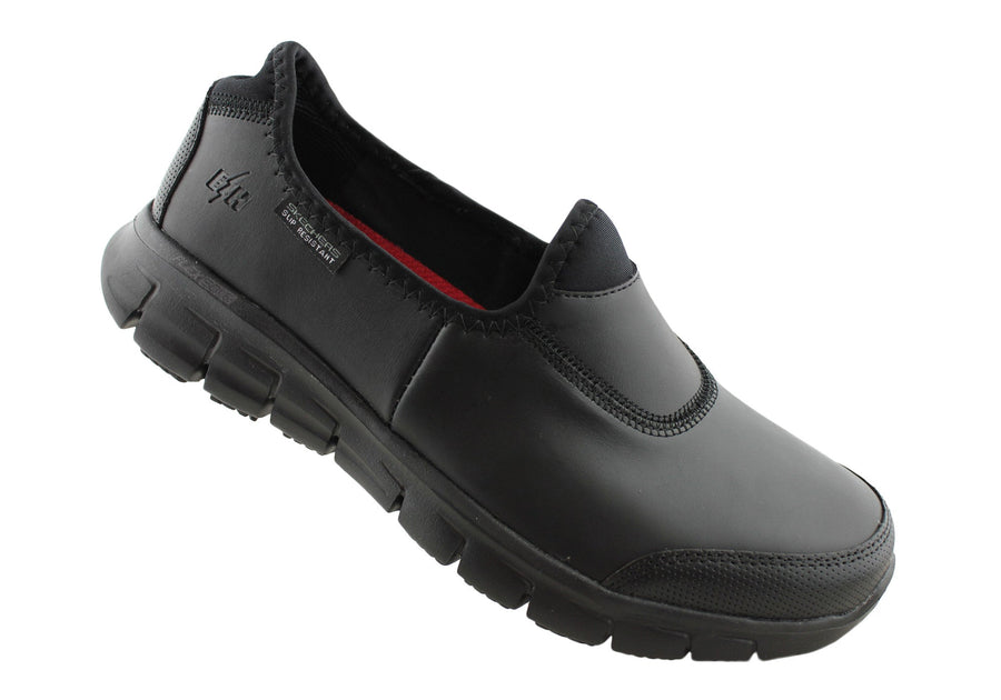 Skechers Womens Sure Track Slip Resistant Comfort Leather Work Shoes