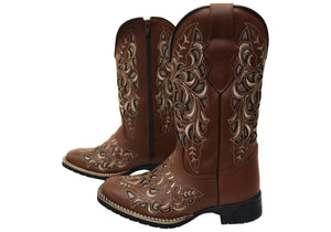 D Milton Betsy Womens Comfortable Leather Western Cowboy Boots