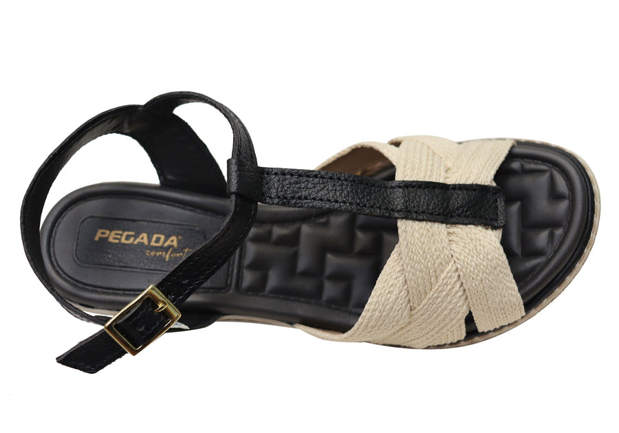 Pegada Carlisle Womens Brazilian Comfortable Leather Wedge Sandals