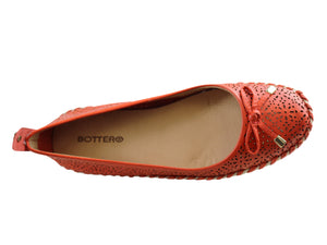 Bottero Hampshire Womens Comfort Leather Ballet Flats Made In Brazil