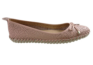 Bottero Hampshire Womens Comfort Leather Ballet Flats Made In Brazil