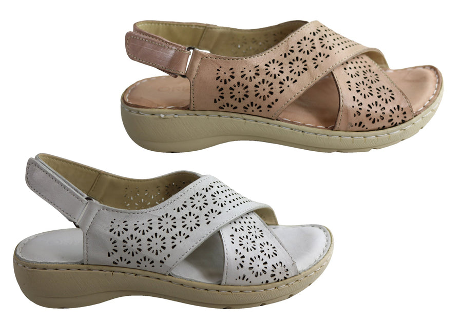 Orizonte Audrey Womens European Leather Comfortable Cushioned Sandals