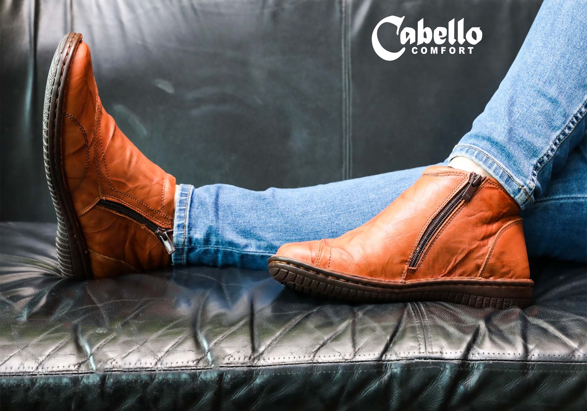 Cabello Comfort 5250-27 Womens Leather Boots Made In Turkey