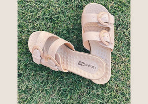 Comfortflex Daphine Womens Leather Slides Sandals Made In Brazil