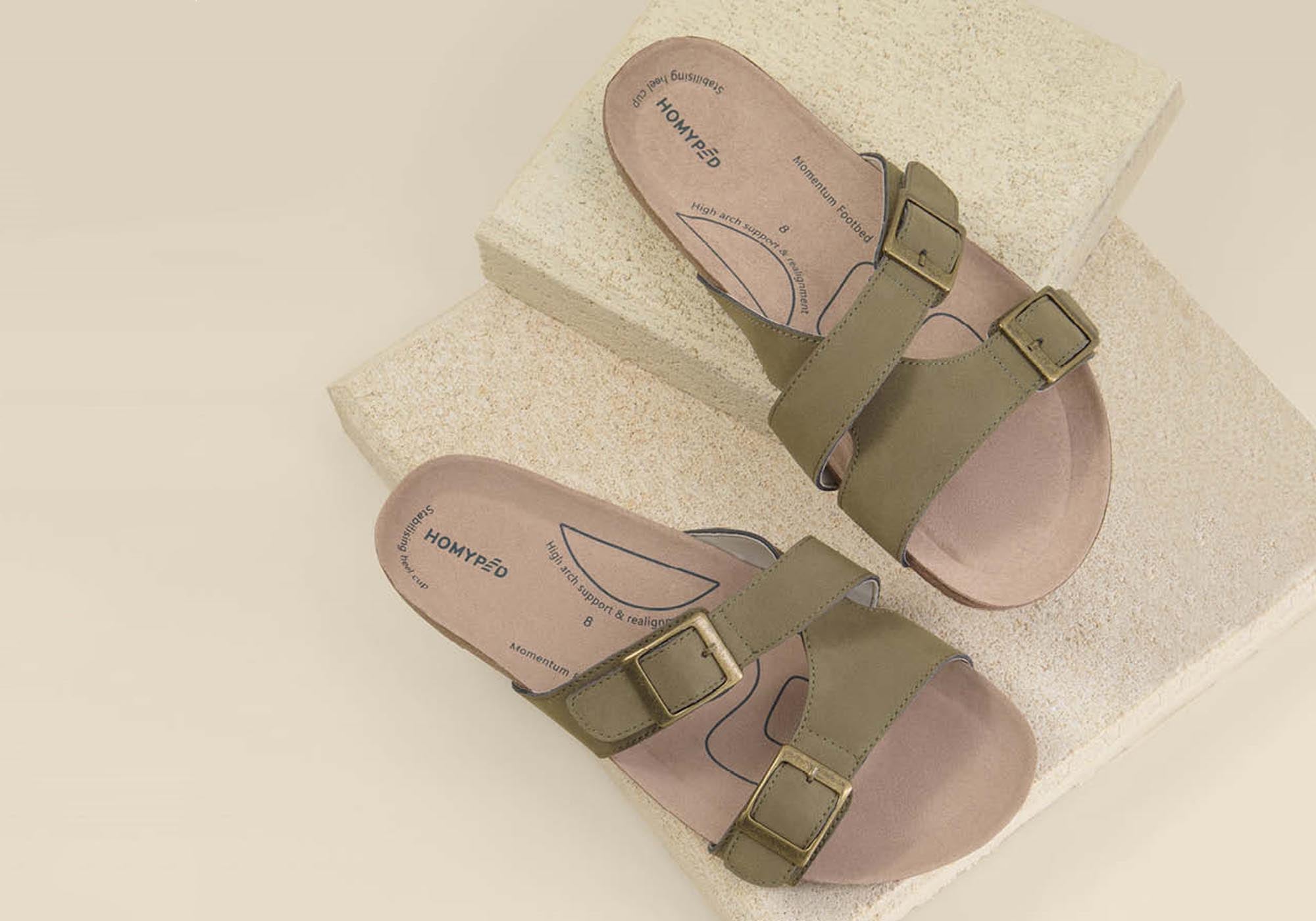 Homyped Womens River Y Strap Comfortable Wide Fit Slides Sandals