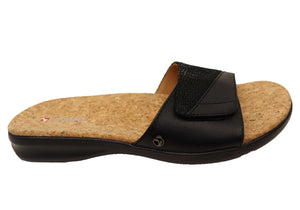 Revere Macau Womens Comfortable Leather Slides Sandals