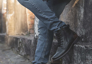 Comfortable black leather on sale booties