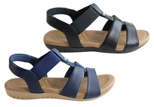 Usaflex Ventura Womens Comfy Cushioned Leather Sandals Made In Brazil