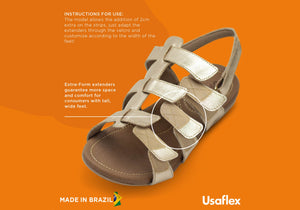 Usaflex Lani Womens Comfort Cushioned Leather Sandals Made In Brazil