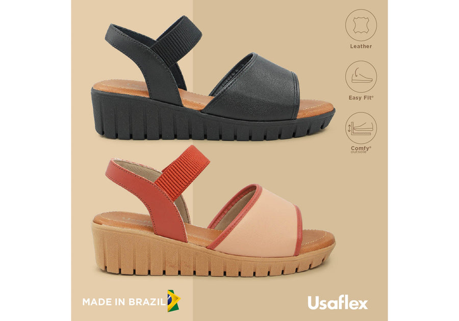 Usaflex Josa Womens Comfortable Leather Sandals Made In Brazil