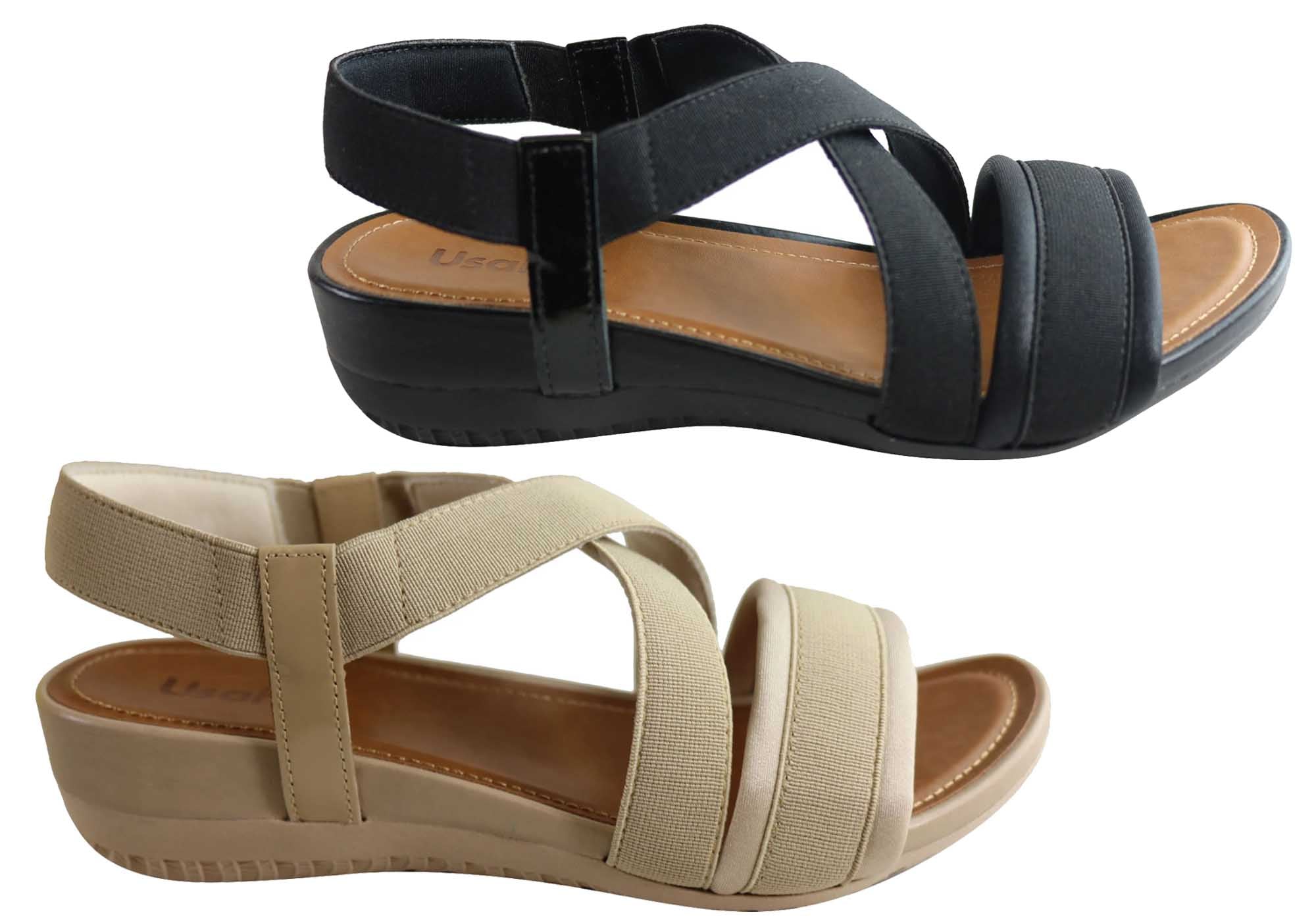 Usaflex Ambrosa Womens Comfortable Cushioned Sandals Made In Brazil