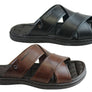 Pegada Belmain Mens Leather Cushioned Slide Sandals Made In Brazil