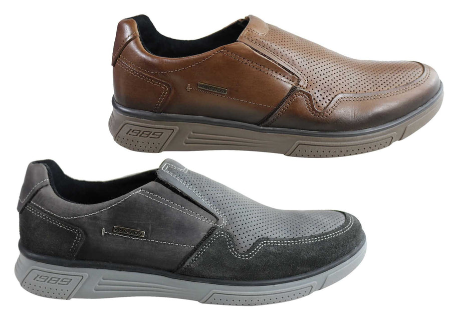 Pegada Dan Mens Leather Slip On Comfort Casual Shoes Made In Brazil