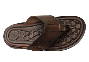 Pegada Sloan Mens Comfortable Leather Thongs Sandals Made In Brazil