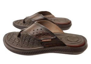 Pegada Sloan Mens Comfortable Leather Thongs Sandals Made In Brazil