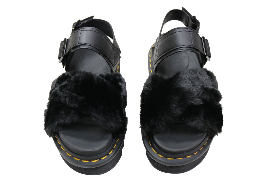 Dr Martens Womens Fashion Platform Voss II Fluffy Sandals