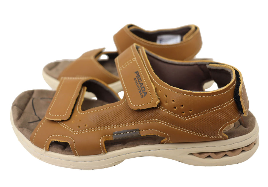 Pegada Sambo Mens Comfort Leather Adjustable Sandals Made In Brazil