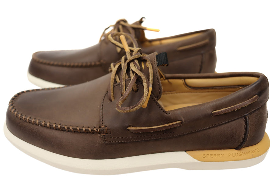 Sperry Mens Leather Authentic Original Plushwave 2.0 Boat Shoes