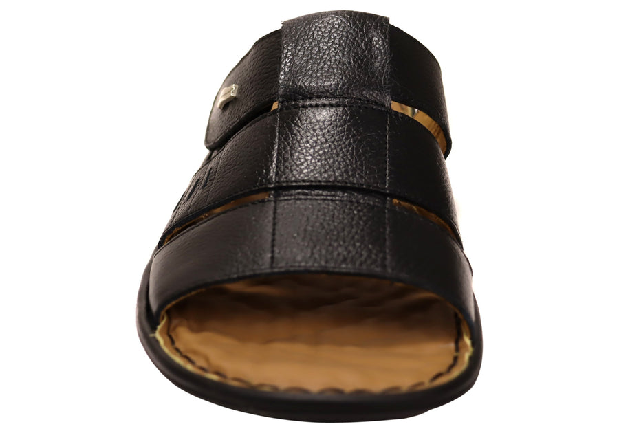 Opananken Andrew Mens Comfortable Brazilian Leather Slide Sandals