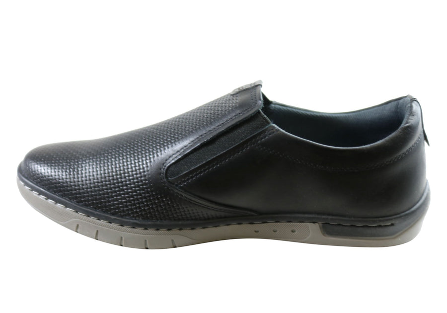 Pegada Justin Mens Leather Slip On Comfort Casual Shoes Made In Brazil