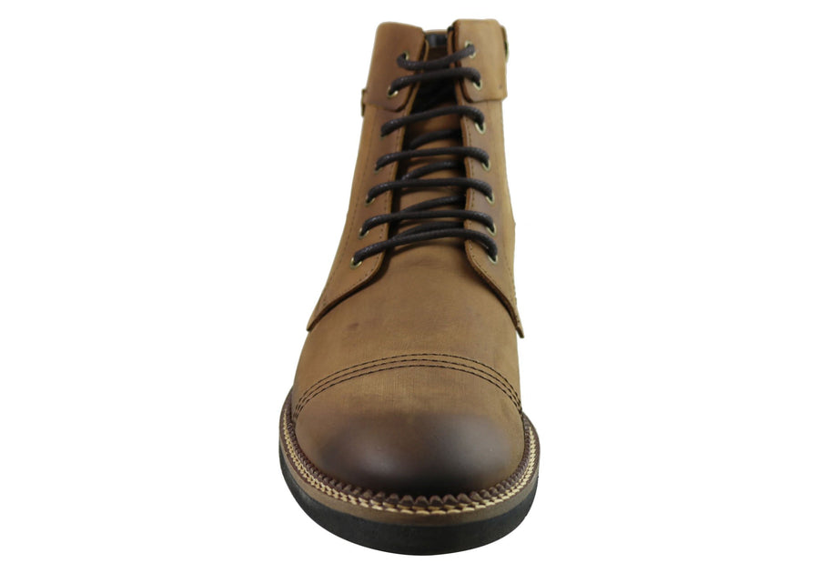 Sollu Fitzroy Mens Comfort Leather Lace Up Boots Made In Brazil
