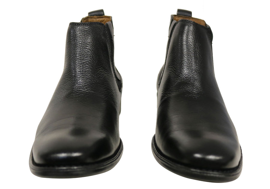 Sollu Marty Mens Comfort Leather Chelsea Dress Boots Made In Brazil