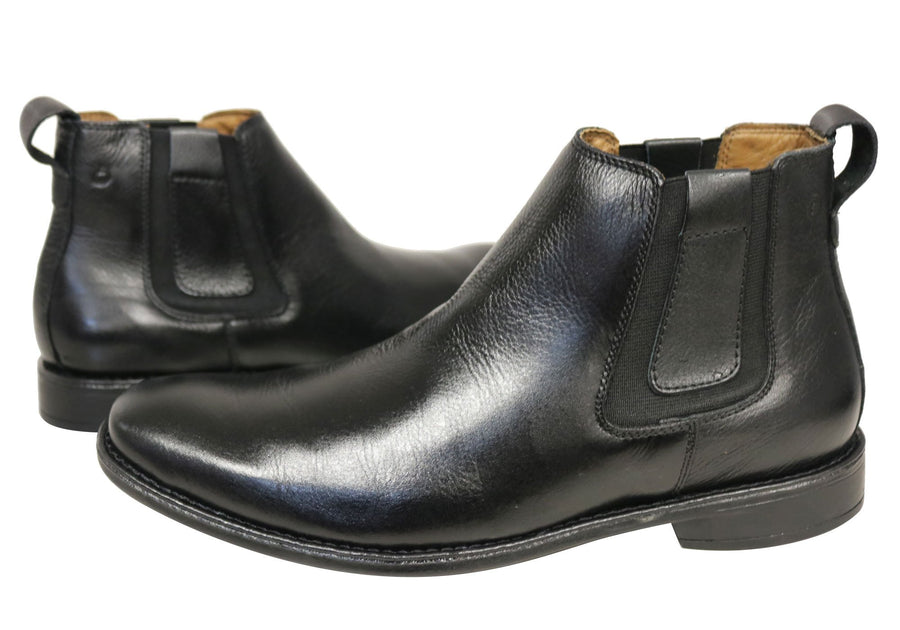 Sollu Marty Mens Comfort Leather Chelsea Dress Boots Made In Brazil