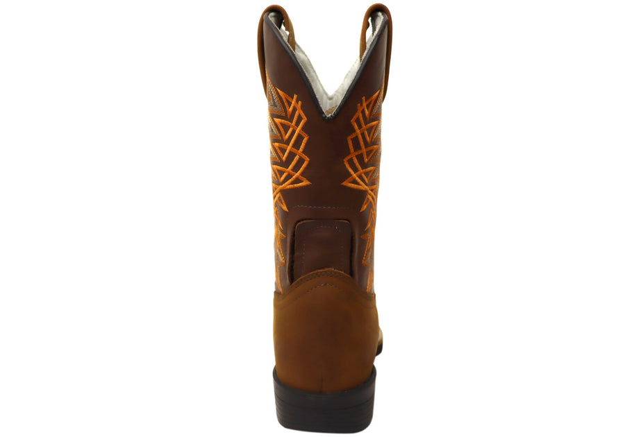 D Milton Alonzo Mens Leather Comfortable Western Cowboy Boots