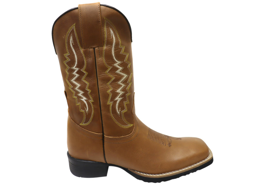 D Milton Meridan Mens Leather Comfortable Western Cowboy Boots