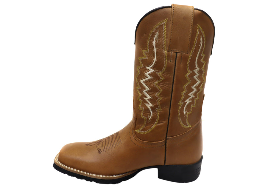 D Milton Meridan Mens Leather Comfortable Western Cowboy Boots