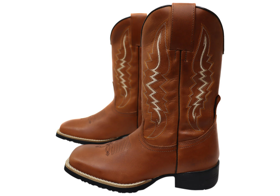 D Milton Meridan Mens Leather Comfortable Western Cowboy Boots