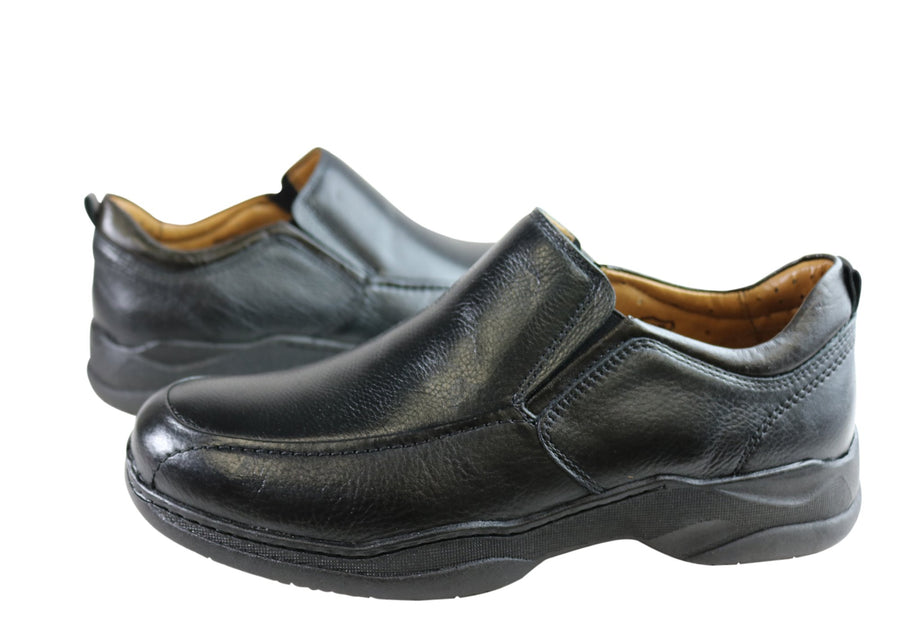 Sollu Dolan Mens Leather Slip On Comfort Shoes Made In Brazil