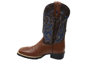 D Milton Banjo Mens Leather Comfortable Western Cowboy Boots