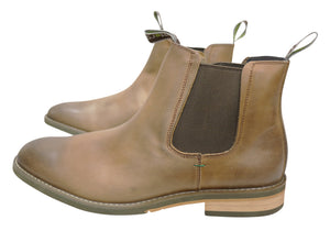 Slatters Optimum Mens Comfortable Leather Pull On Chelsea Dress Boots