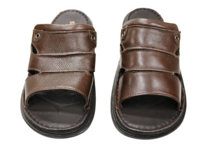 Savelli Kev Mens Comfortable Leather Slides Sandals Made In Brazil