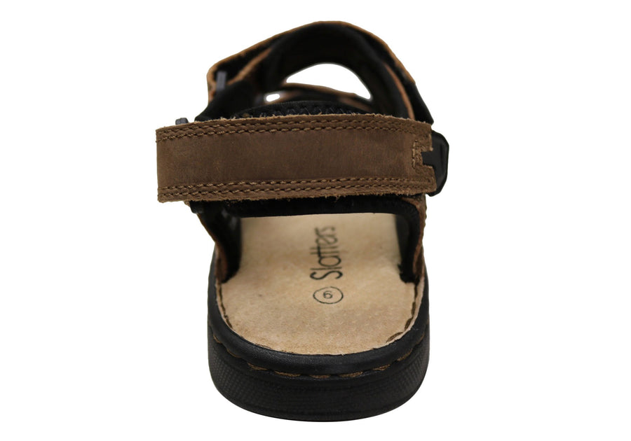 Slatters Kingsmen Mens Comfortable Adjustable Leather Sandals